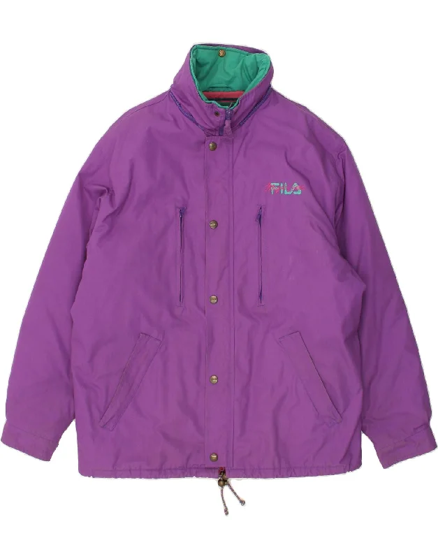 FILA Mens Windbreaker Jacket IT 54 2XL Purple Polyester