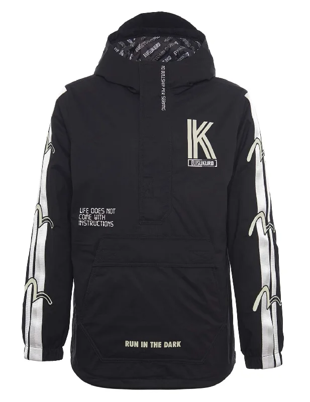 Half-zip Padded Jacket with Seagull Badges