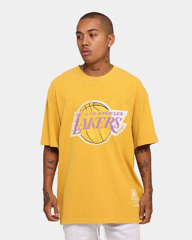 Mitchell & Ness Los Angeles Lakers Oversized TM CLR Logo Vintage T-Shirt Faded Yellow