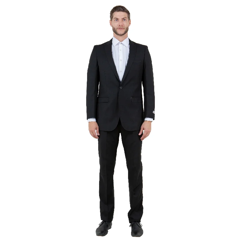 Men's 2-Piece Pick Stitch Suit Set, Black