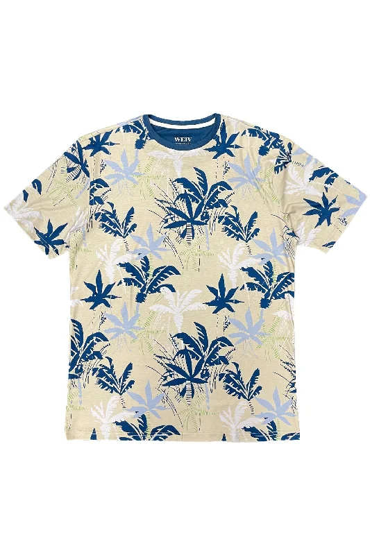 Men's Allover Hawaiian Palm Tree Print Graphic T-Shirt