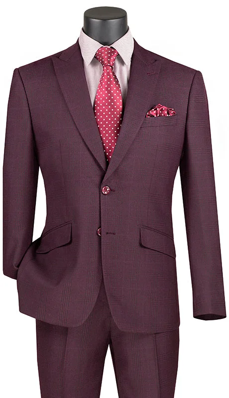 Vinci Men Suit S2RW-1C-Burgundy