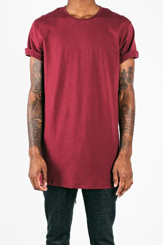 Long Fit Tee | Burgundy