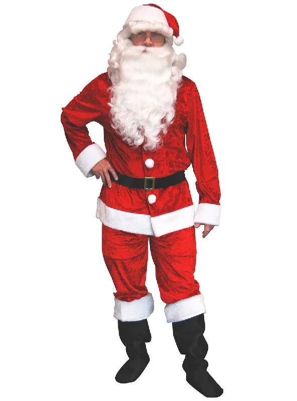 St Nick Mens Red Velvet Santa Suit Christmas Costume