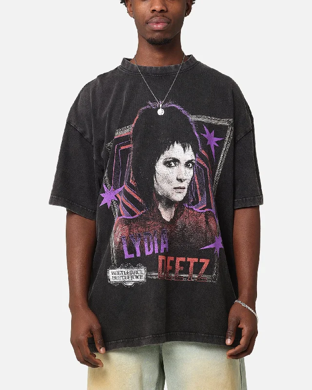 Goat Crew X Beetlejuice Lydia Vintage T-Shirt Black Acidwash