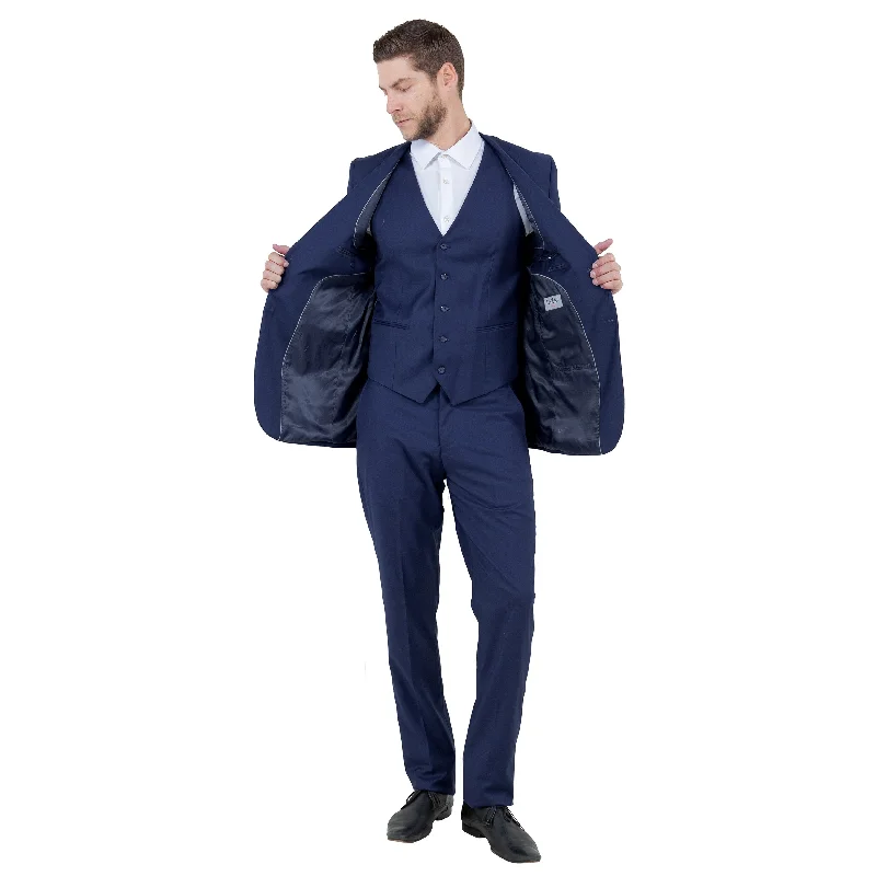 Men's Slim-Fit 3pc Solid Suit Set, Navy