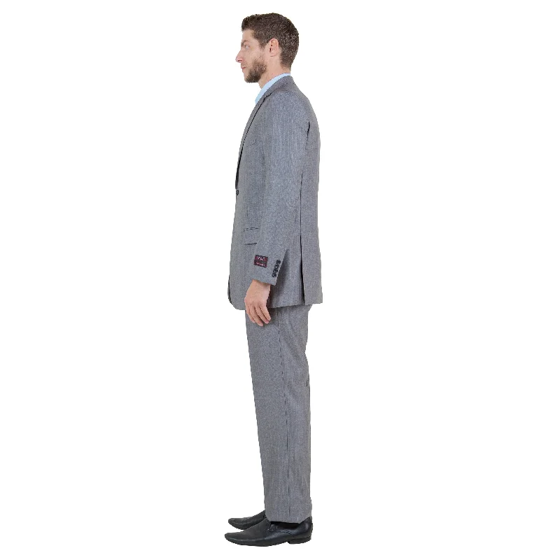 Men's Modern-Fit 3pc Sharkskin Suit Set, Grey