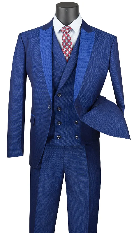 Vinci Men Suit SV2R-6C-Blue