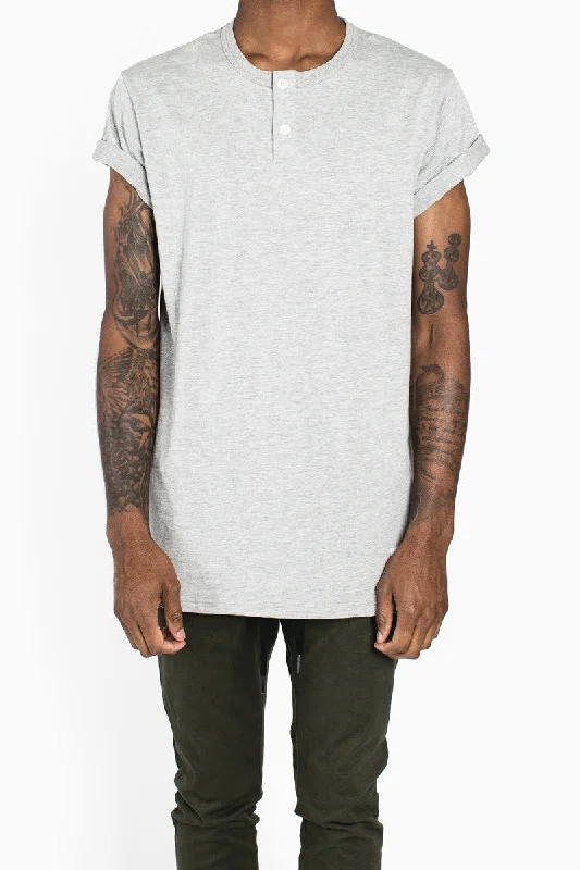 Henley Tee | Heather Grey