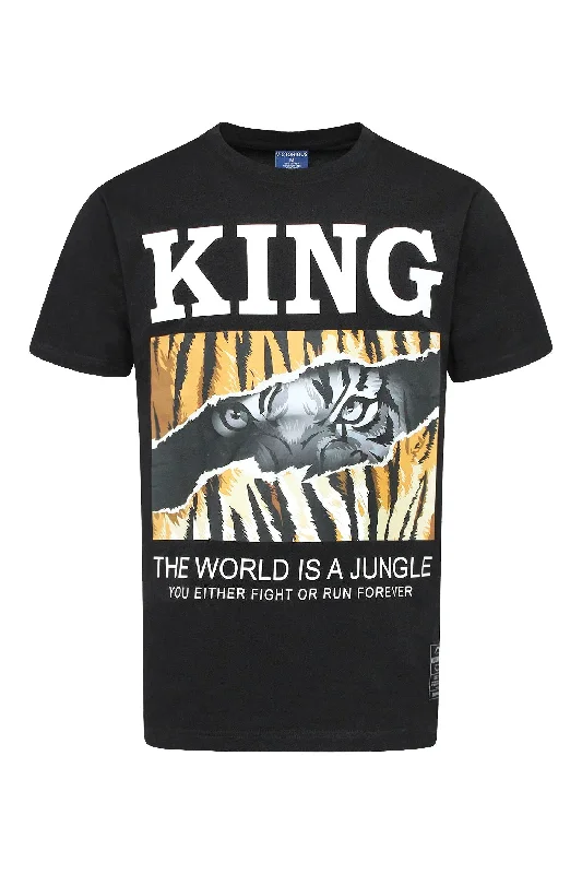 Men's King The World Is A Jungle Tiger Graphic T-Shirt