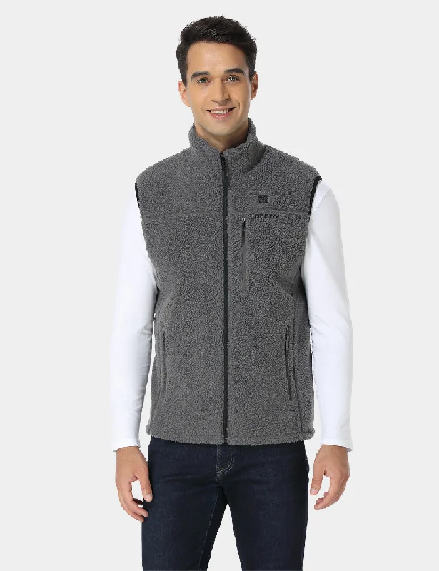 Men's Heated Recycled Fleece Gilet - Grey