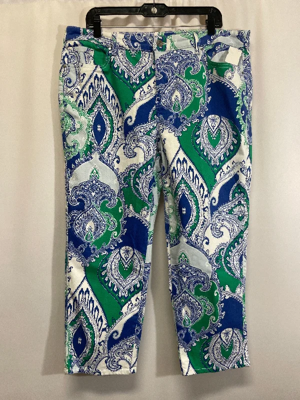 Pants Cropped By Chicos In Paisley Print, Size: 16