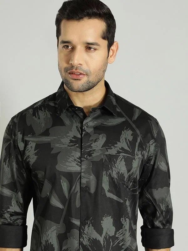 Men Printed Full Sleeve Cotton Stretch Shirt