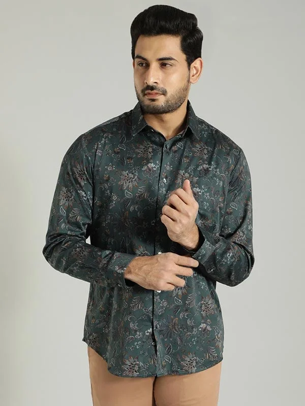 Men Printed Full Sleeve Cotton Stretch Shirt