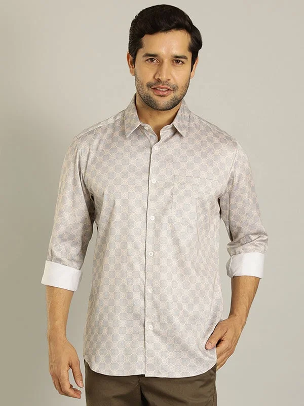 Men Printed Full Sleeve Cotton Stretch Shirt