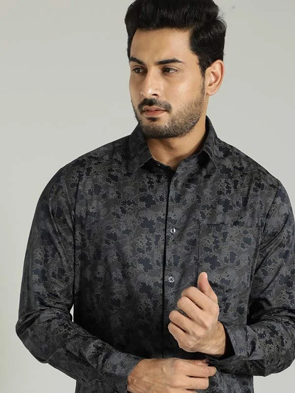 Men Printed Full Sleeve Cotton Stretch Shirt