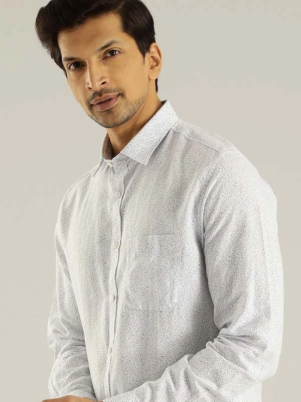 Men Printed Full Sleeve Linen Blend Shirt