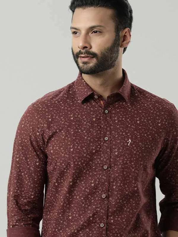 Men Printed Full Sleeve Linen Blend Shirt