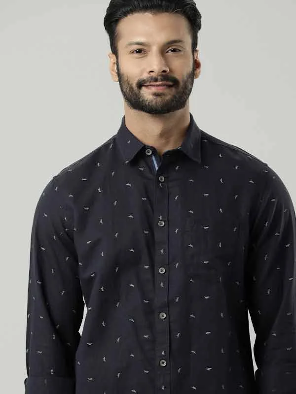 Men Printed Full Sleeve Linen Blend Shirt