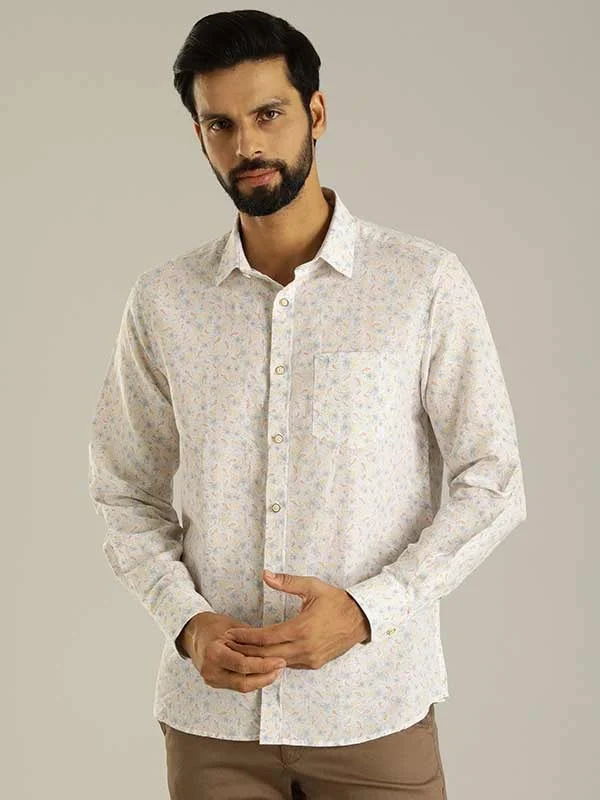 Men Printed Full Sleeve Linen Blend Shirt