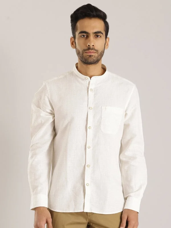 Men Printed Full Sleeve Linen Blend Shirt