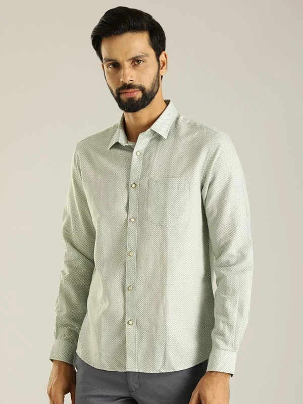 Men Printed Full Sleeve Linen Blend Shirt