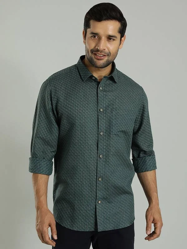 Men Printed Full Sleeve Linen Blend Shirt