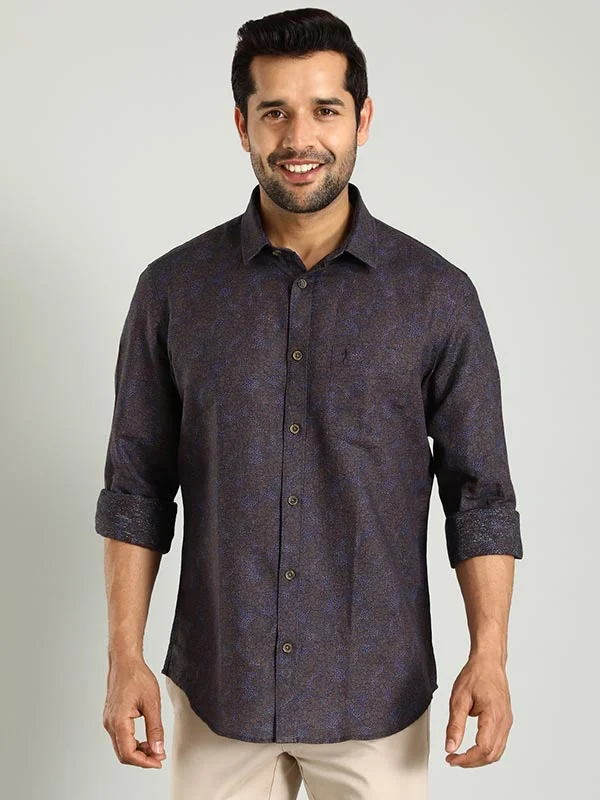 Men Printed Full Sleeve Linen Blend Shirt