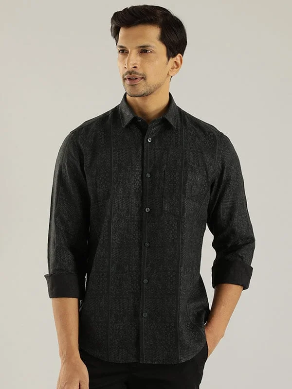 Men Printed Full Sleeve Linen Shirt