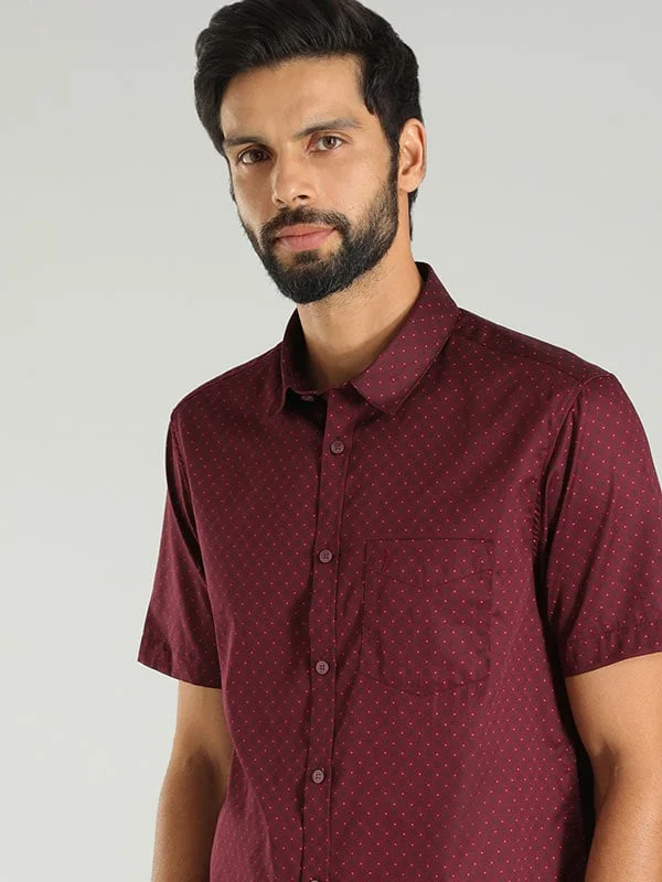 Men Printed Half Sleeve Cotton Blend Shirt