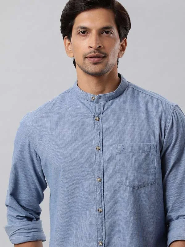 Men Solid Full Sleeve Cotton Shirt