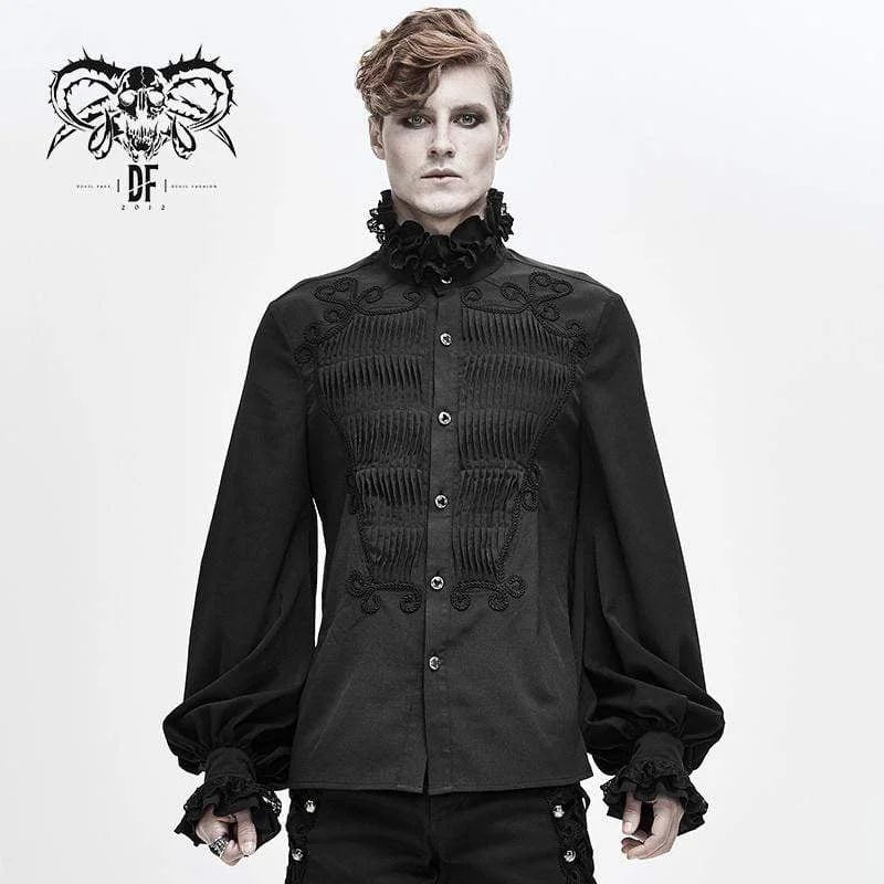 Men's Gothic Falbala Collar Ruffles Puff Sleeves Shirts