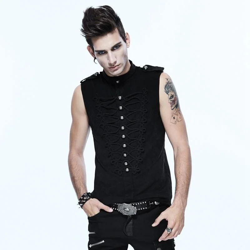 Men's Sleeveless Fitted Punk Shirt